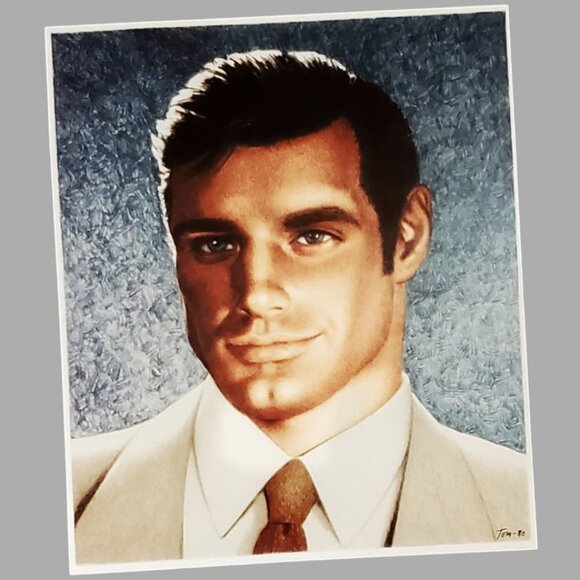 Tom Of Finland Art Print Color Pencil Drawing Gay Male Artwork - Picture 1 of 1